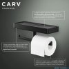 Tiger Carv Uchwyt na papier toaletowy z półką czarny 800240